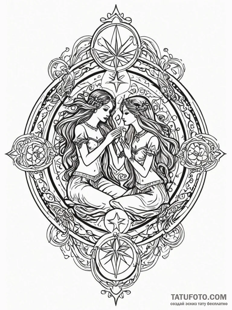 Tarot card (e.g., the star, the lovers), rend... - эскиз тату (№1751669050_0, 04.07.2025 22:44) — Tatufoto.com