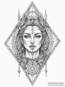 Paean to a fallen god, etched in stone, tatto... - эскиз тату (№1751669390_0, 04.07.2025 22:49) — Tatufoto.com
