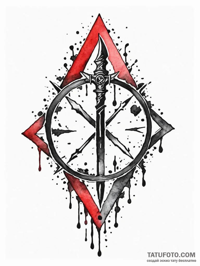 Knife through frozen sigil, artistic tattoo s… — эскиз тату (№1751670485_0, 04.07.2025 23:08) — Tatufoto.com