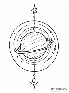The astrological symbol for a planet (e.g., j... - эскиз тату (№1751670655_0, 04.07.2025 23:10) — Tatufoto.com
