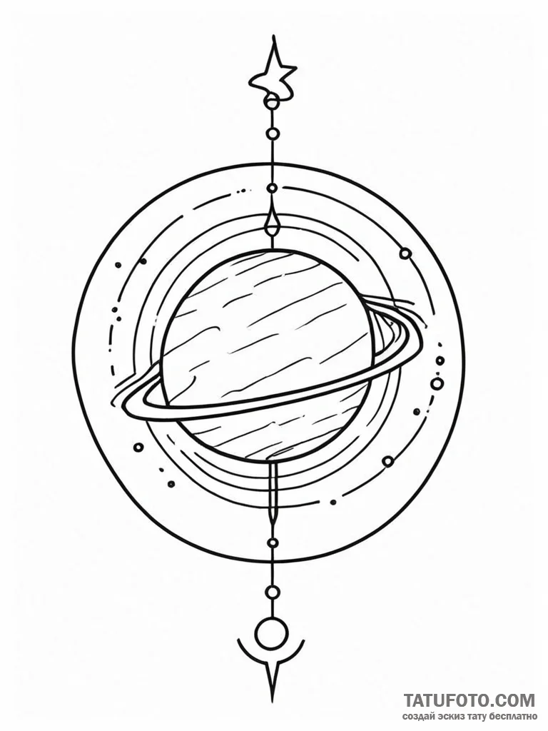 The astrological symbol for a planet (e.g., j… — эскиз тату (№1751670655_0, 04.07.2025 23:10) — Tatufoto.com