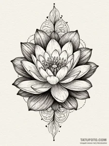 Water lily, artistic tattoo sketch, soft whip... - эскиз тату (№1751671414_0, 04.07.2025 23:23) — Tatufoto.com