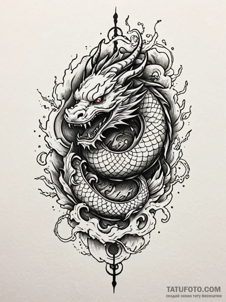 Dreyfus-style industrial design symbol, artis… — эскиз тату (№1751671498_0, 04.07.2025 23:24) — Tatufoto.com