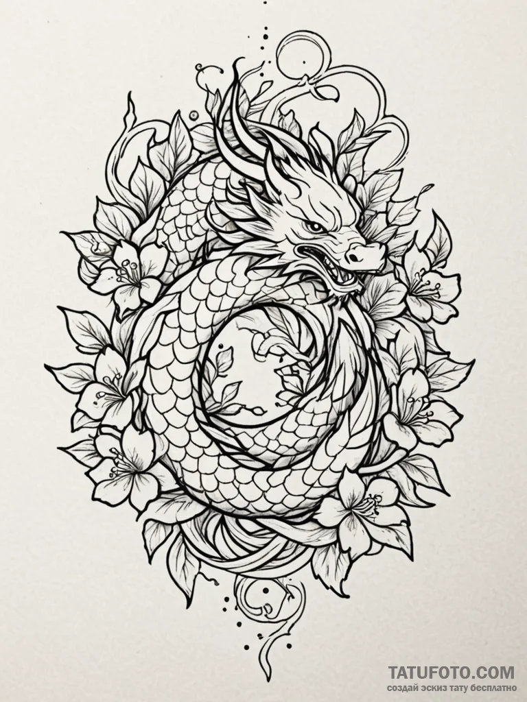 Feathered crown bound in ivy, tattoo drawing... - эскиз тату (№1751671920_0, 04.07.2025 23:32) — Tatufoto.com