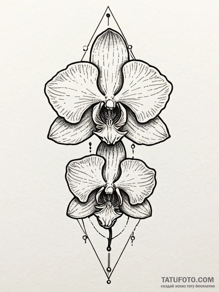 Orchid, rare and beautiful, symbolizing refin... - эскиз тату (№1751672175_0, 04.07.2025 23:36) — Tatufoto.com
