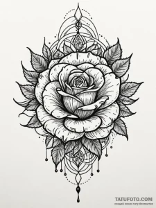 Rose crown devouring celestial light, tattoo... - эскиз тату (№1751672346_0, 04.07.2025 23:39) — Tatufoto.com