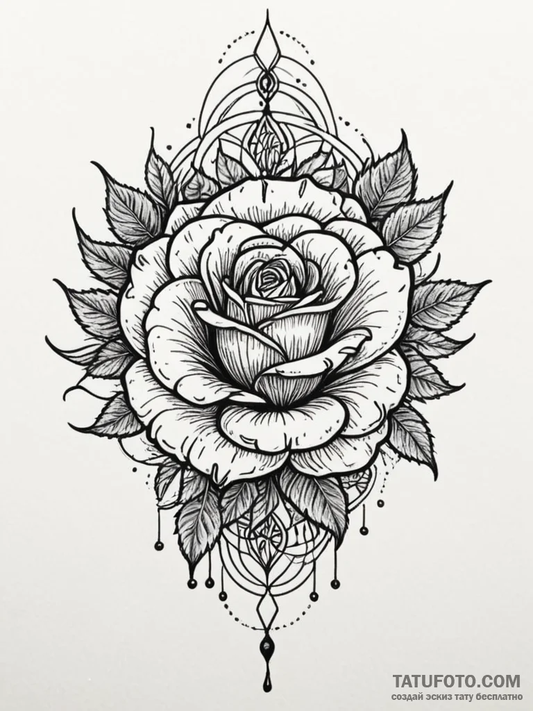 Rose crown devouring celestial light, tattoo… — эскиз тату (№1751672346_0, 04.07.2025 23:39) — Tatufoto.com