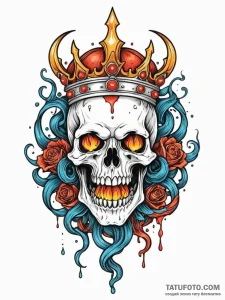 Molten crown devouring relic, tattoo drawing... - эскиз тату (№1751672426_0, 04.07.2025 23:40) — Tatufoto.com