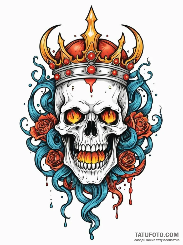 Molten crown devouring relic, tattoo drawing… — эскиз тату (№1751672426_0, 04.07.2025 23:40) — Tatufoto.com