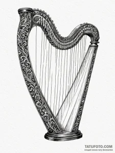 Spectral harp echoing in darkness, concept ar... - эскиз тату (№1751672593_0, 04.07.2025 23:43) — Tatufoto.com