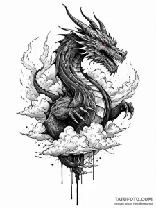 Dragon claw tearing through clouds, tattoo dr... - эскиз тату (№1751673867_0, 05.07.2025 00:04) — Tatufoto.com