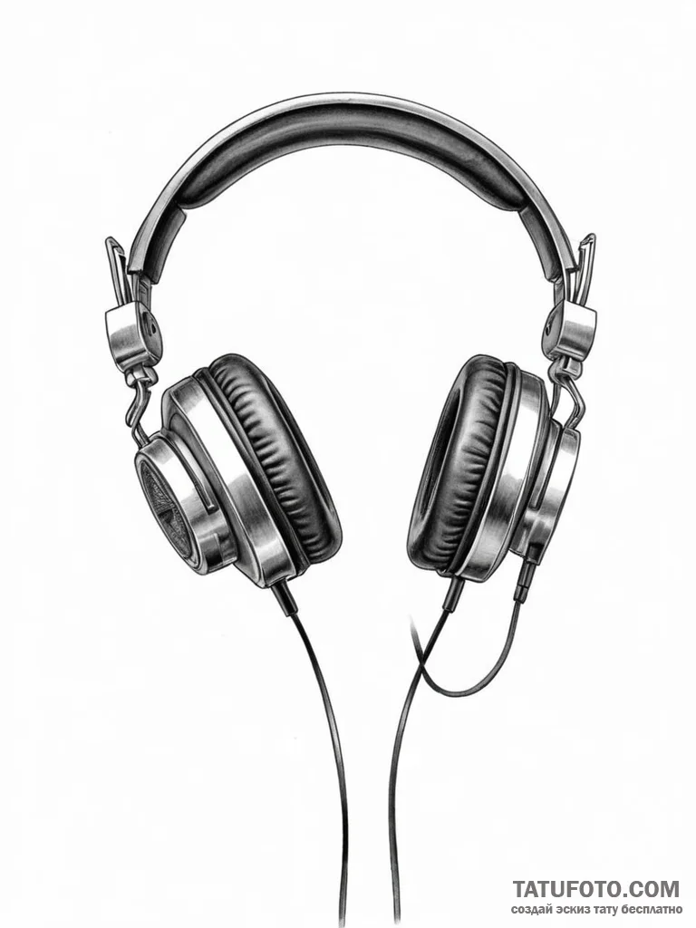 Headphones - эскиз тату (№1751674722_0, 05.07.2025 00:18) — Tatufoto.com