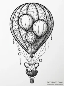 A whimsical balloon animal, party,, artistic... - эскиз тату (№1751675576_0, 05.07.2025 00:32) — Tatufoto.com