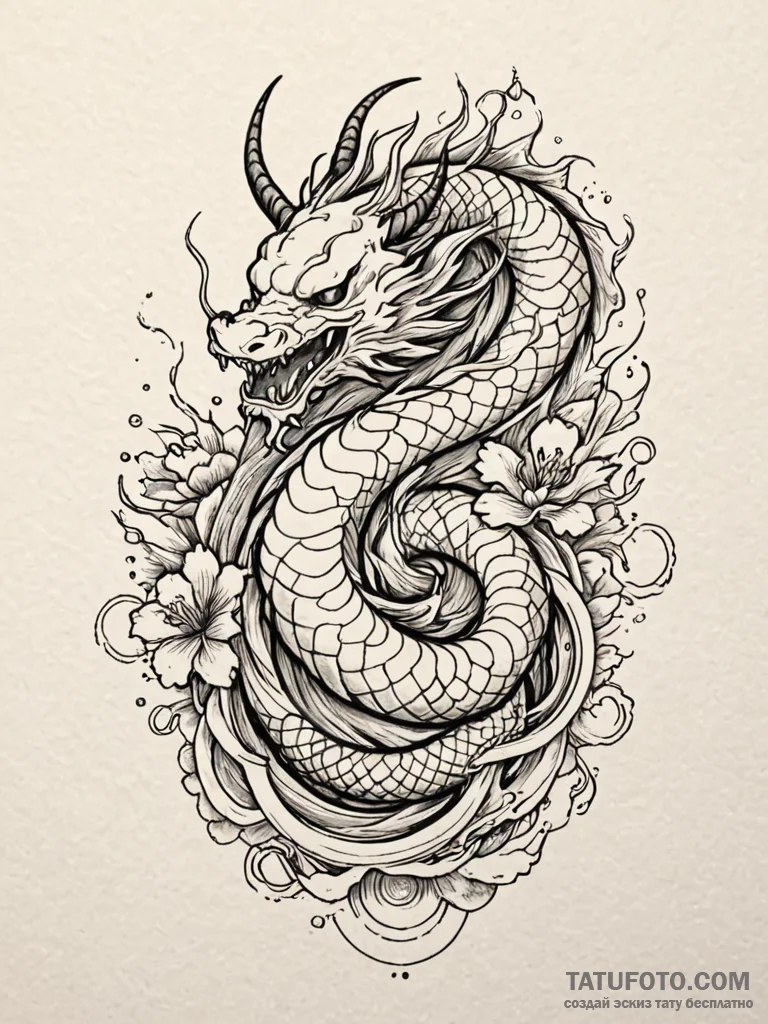 Alien landscape, tattoo line art, irezumi jap... - эскиз тату (№1751675660_0, 05.07.2025 00:34) — Tatufoto.com