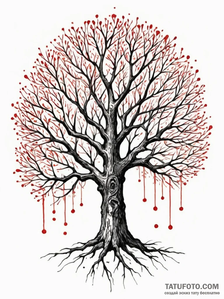 Abstract representation of a family tree’s br… — эскиз тату (№1751676085_0, 05.07.2025 00:41) — Tatufoto.com