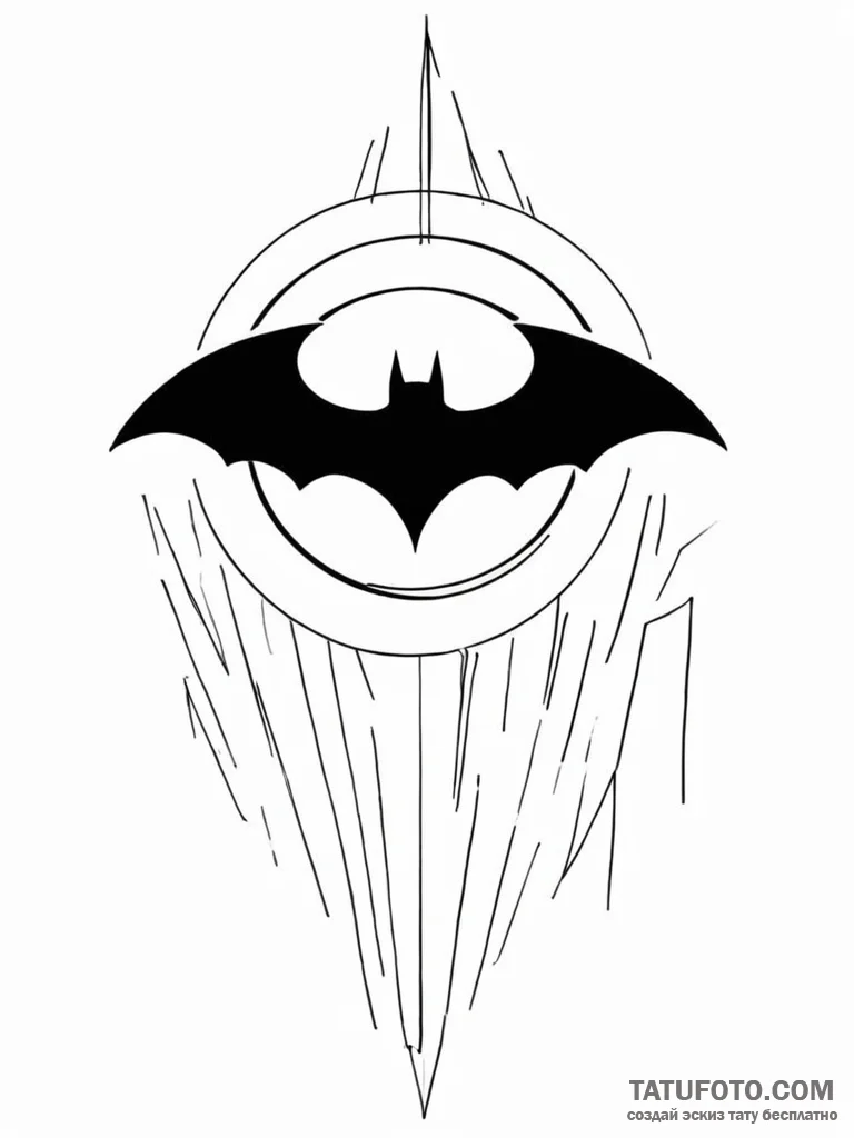 The bat-signal in the sky - эскиз тату (№1751676172_0, 05.07.2025 00:42) — Tatufoto.com