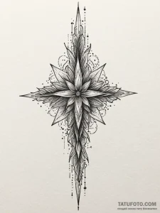 Ice spear through spectral bloom, ink illustr... - эскиз тату (№1751676596_0, 05.07.2025 00:49) — Tatufoto.com