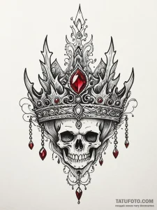 Ruby thorn piercing bone crown, tattoo flash... - эскиз тату (№1751677190_0, 05.07.2025 00:59) — Tatufoto.com