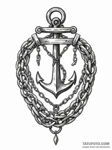 Graven relic bound in chains, tattoo line art... - эскиз тату (№1751677274_0, 05.07.2025 01:01) — Tatufoto.com