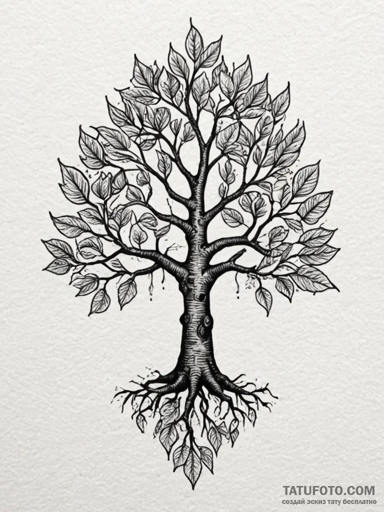 Fig tree, symbolizing prosperity and abundanc… — эскиз тату (№1751677781_0, 05.07.2025 01:09) — Tatufoto.com