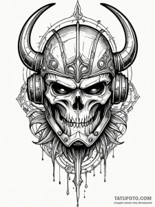 Apocalyptic helm cracked open, tattoo drawing... - эскиз тату (№1751677869_0, 05.07.2025 01:11) — Tatufoto.com