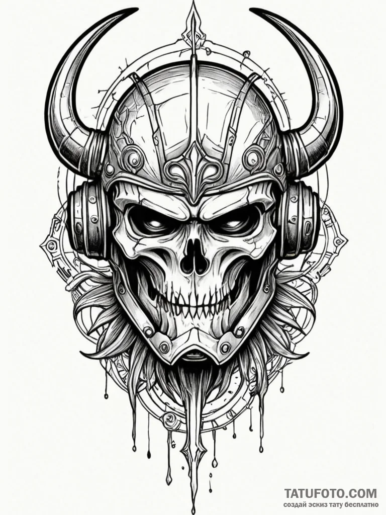 Apocalyptic helm cracked open, tattoo drawing… — эскиз тату (№1751677869_0, 05.07.2025 01:11) — Tatufoto.com