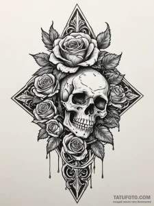 Ice relic beneath bone spire, tattoo sketch d... - эскиз тату (№1751678042_0, 05.07.2025 01:14) — Tatufoto.com