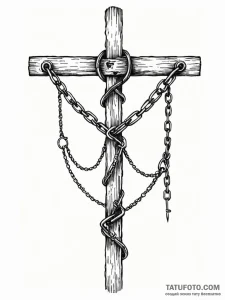 Portcullis bound in iron chains, tattoo line... - эскиз тату (№1751679591_0, 05.07.2025 01:39) — Tatufoto.com