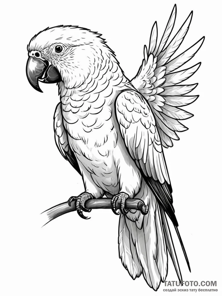 Parrot - эскиз тату (№1751680016_0, 05.07.2025 01:46) — Tatufoto.com