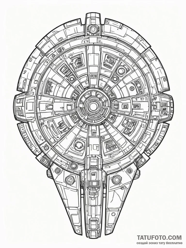 The millennium falcon blueprint - эскиз тату (№1751680099_0, 05.07.2025 01:48) — Tatufoto.com