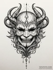 Relic mask devouring starlight, tattoo flash... - эскиз тату (№1751680351_0, 05.07.2025 01:52) — Tatufoto.com