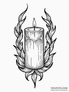 Candle flame trapped in crystal, artistic tat... - эскиз тату (№1751680436_0, 05.07.2025 01:53) — Tatufoto.com