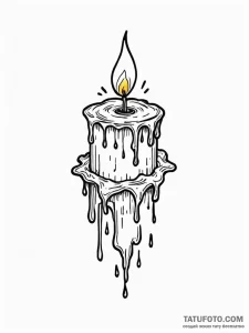 Candle dripping molten gold, tattoo sketch de... - эскиз тату (№1751680605_0, 05.07.2025 01:56) — Tatufoto.com