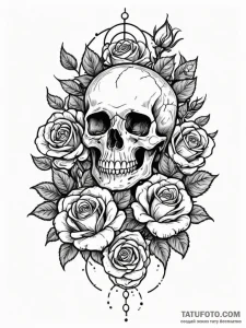 Night roots beneath celestial bloom, ink illu... - эскиз тату (№1751680774_0, 05.07.2025 01:59) — Tatufoto.com