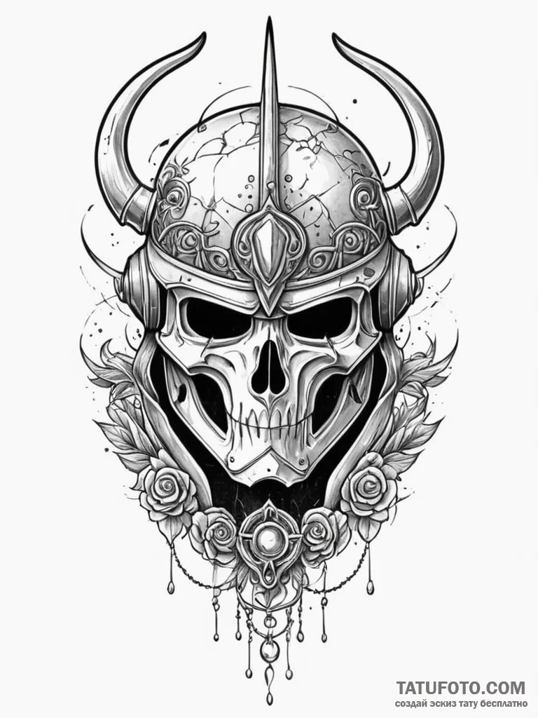 Forgotten helm beneath shattered sky, tattoo... - эскиз тату (№1751681028_0, 05.07.2025 02:03) — Tatufoto.com