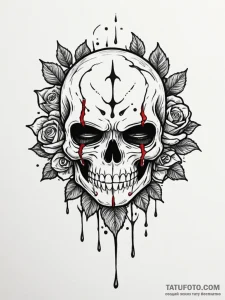 Animated mask crying blood, concept art for t... - эскиз тату (№1751681113_0, 05.07.2025 02:05) — Tatufoto.com