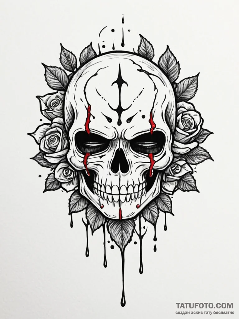 Animated mask crying blood, concept art for t... - эскиз тату (№1751681113_0, 05.07.2025 02:05) — Tatufoto.com