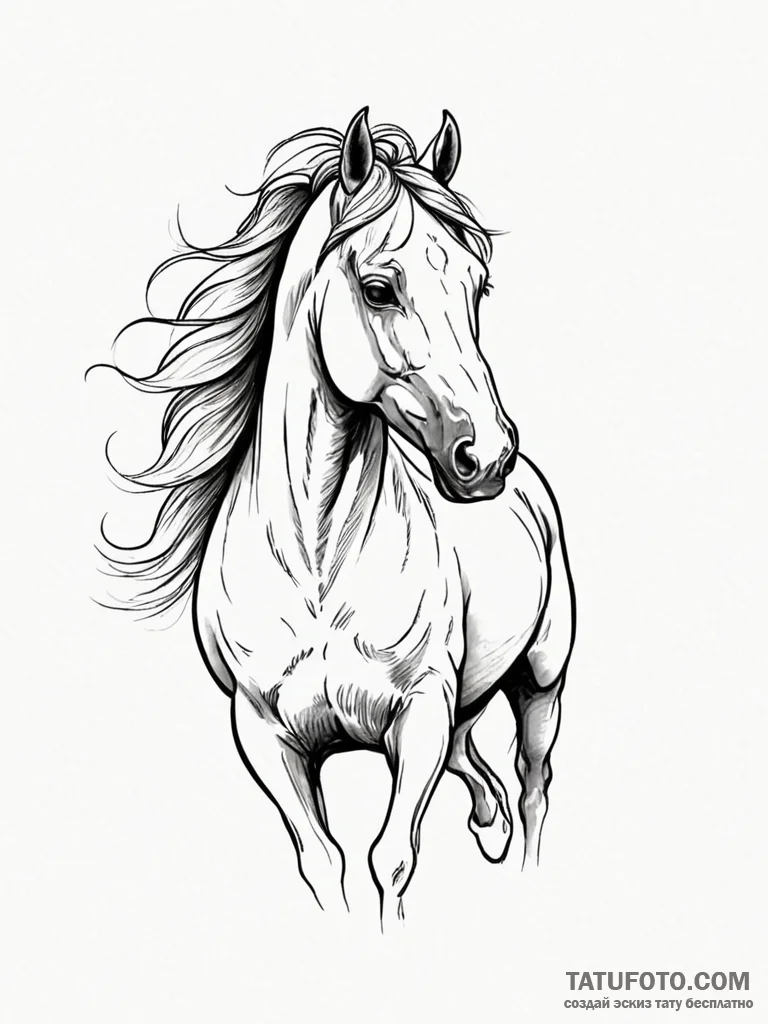 Horse - эскиз тату (№1751681198_0, 05.07.2025 02:06) — Tatufoto.com