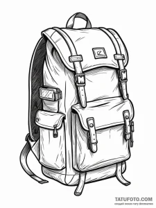 A detailed backpack with adventure gear, read... - эскиз тату (№1751681365_0, 05.07.2025 02:09) — Tatufoto.com