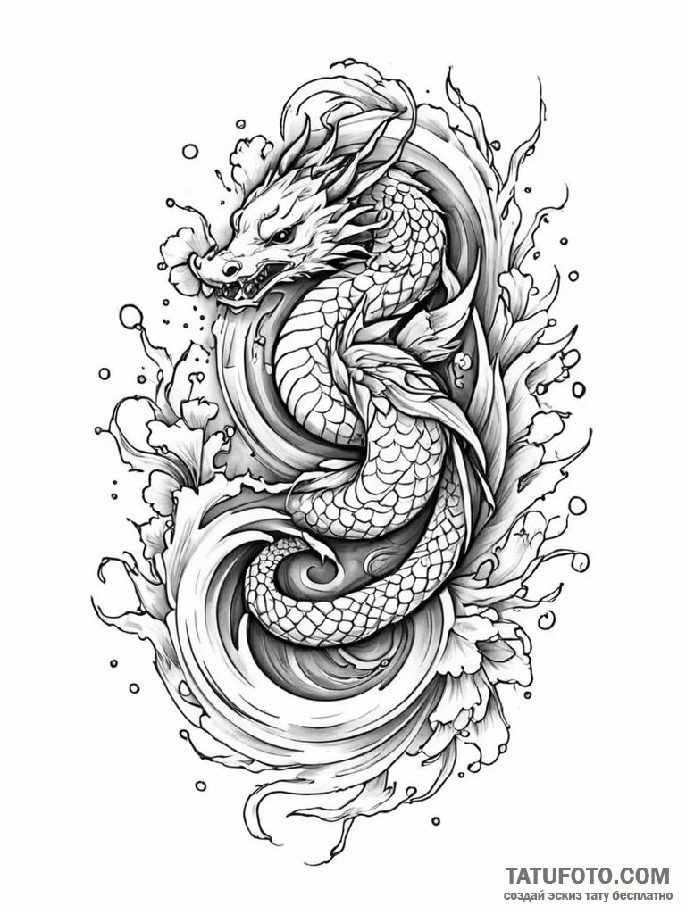 A, artistic tattoo sketch, stylized interpret... - эскиз тату (№1751681954_0, 05.07.2025 02:19) — Tatufoto.com
