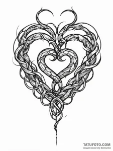 Barbed serpent circling heart, tattoo sketch... - эскиз тату (№1751682038_0, 05.07.2025 02:20) — Tatufoto.com