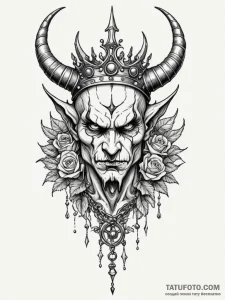 Demon horned crown cracked open, tattoo drawi... - эскиз тату (№1751682291_0, 05.07.2025 02:24) — Tatufoto.com