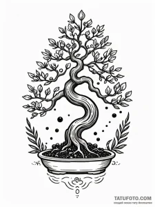 Bonsai, tattoo flash sheet design, soft whip... - эскиз тату (№1751682892_0, 05.07.2025 02:34) — Tatufoto.com