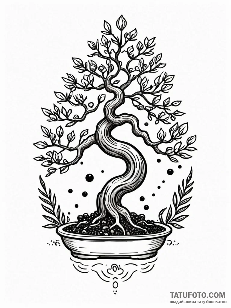 Bonsai, tattoo flash sheet design, soft whip... - эскиз тату (№1751682892_0, 05.07.2025 02:34) — Tatufoto.com
