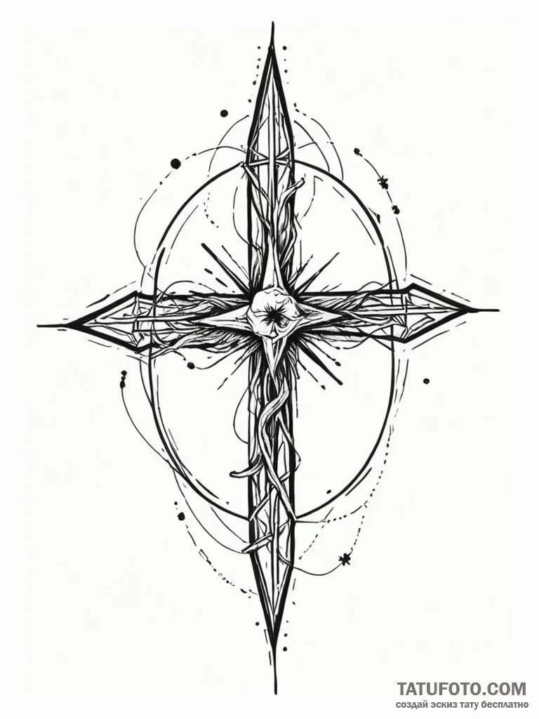 Fallen star within bone cage, concept art for... - эскиз тату (№1751683670_0, 05.07.2025 02:47) — Tatufoto.com