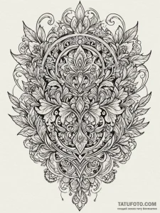 Three-piece suit, deconstructed into its patt... - эскиз тату (№1751684181_0, 05.07.2025 02:56) — Tatufoto.com