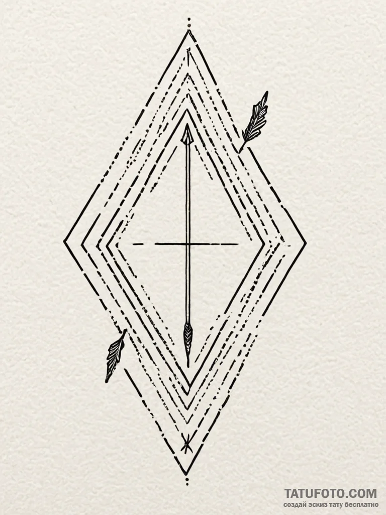Arrow, solitary and straight, signifying focu... - эскиз тату (№1751684693_0, 05.07.2025 03:04) — Tatufoto.com