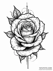 Glitching rose, half pixels, half real, tatto... - эскиз тату (№1751685381_0, 05.07.2025 03:16) — Tatufoto.com
