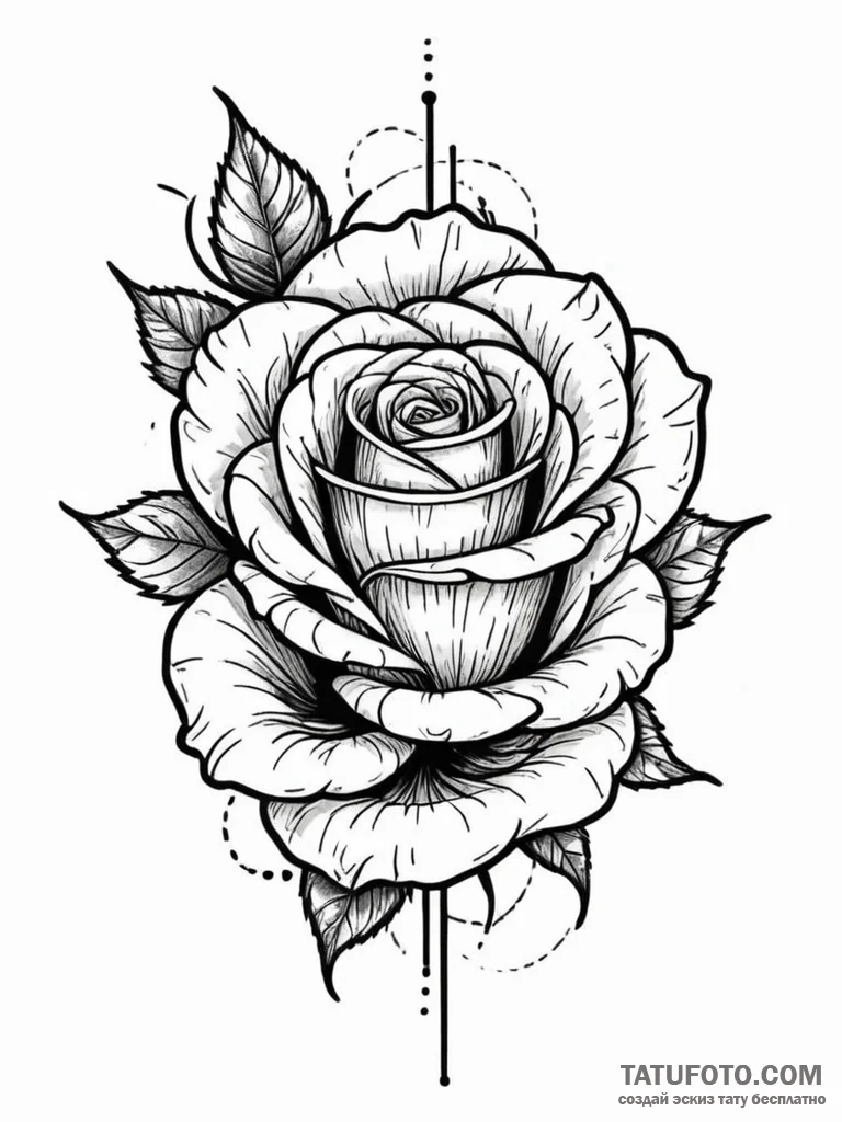 Glitching rose, half pixels, half real, tatto... - эскиз тату (№1751685381_0, 05.07.2025 03:16) — Tatufoto.com