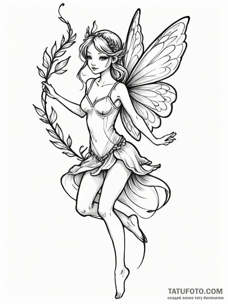 Fairy - эскиз тату (№1751685477_0, 05.07.2025 03:17) — Tatufoto.com